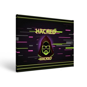 Холст прямоугольный с принтом Hacked в Санкт-Петербурге, 100% ПВХ |  | cybepunk | hacked | hacker | it | аноним | анонимус | взлом | взломщик | киберпанк | программист | хак | хакер