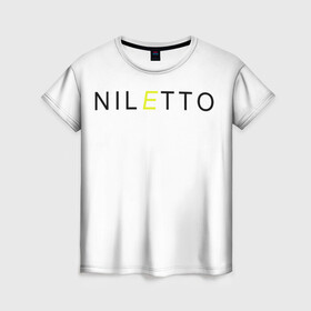 Женская футболка 3D с принтом NILETTO в Санкт-Петербурге, 100% полиэфир ( синтетическое хлопкоподобное полотно) | прямой крой, круглый вырез горловины, длина до линии бедер | любимка | нилето | нилетто | хаски