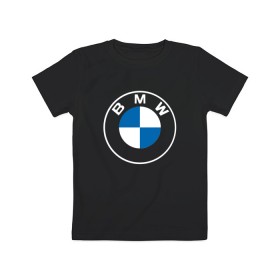 Детская футболка хлопок с принтом BMW LOGO 2020 в Санкт-Петербурге, 100% хлопок | круглый вырез горловины, полуприлегающий силуэт, длина до линии бедер | Тематика изображения на принте: bmw | bmw motorsport | bmw performance | carbon | m | motorsport | performance | sport | бмв | карбон | моторспорт | спорт