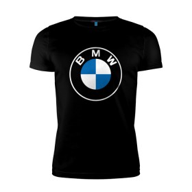 Мужская футболка премиум с принтом BMW LOGO 2020 в Санкт-Петербурге, 92% хлопок, 8% лайкра | приталенный силуэт, круглый вырез ворота, длина до линии бедра, короткий рукав | bmw | bmw motorsport | bmw performance | carbon | m | motorsport | performance | sport | бмв | карбон | моторспорт | спорт