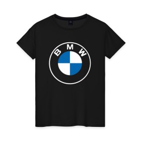 Женская футболка хлопок с принтом BMW LOGO 2020 в Санкт-Петербурге, 100% хлопок | прямой крой, круглый вырез горловины, длина до линии бедер, слегка спущенное плечо | bmw | bmw motorsport | bmw performance | carbon | m | motorsport | performance | sport | бмв | карбон | моторспорт | спорт