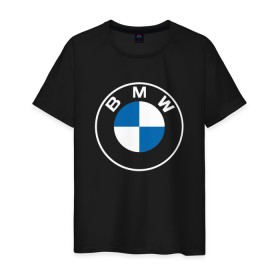 Мужская футболка хлопок с принтом BMW LOGO 2020 в Санкт-Петербурге, 100% хлопок | прямой крой, круглый вырез горловины, длина до линии бедер, слегка спущенное плечо. | bmw | bmw motorsport | bmw performance | carbon | m | motorsport | performance | sport | бмв | карбон | моторспорт | спорт