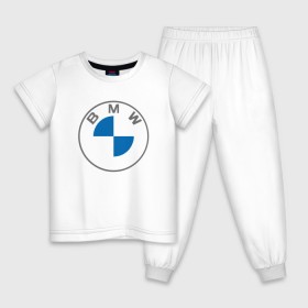 Детская пижама хлопок с принтом BMW LOGO 2020 в Санкт-Петербурге, 100% хлопок |  брюки и футболка прямого кроя, без карманов, на брюках мягкая резинка на поясе и по низу штанин
 | bmw | bmw motorsport | bmw performance | carbon | m | motorsport | performance | sport | бмв | карбон | моторспорт | спорт