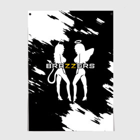 Постер с принтом Brazzers в Санкт-Петербурге, 100% бумага
 | бумага, плотность 150 мг. Матовая, но за счет высокого коэффициента гладкости имеет небольшой блеск и дает на свету блики, но в отличии от глянцевой бумаги не покрыта лаком | brazzers | ана | ангел | бразерс | браззерс | братья | демон | звезда | надпись | прикол | проно хуб | сайт | 