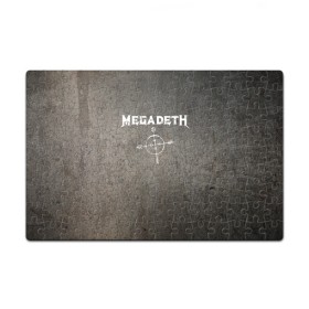 Пазл магнитный 126 элементов с принтом Megadeth в Санкт-Петербурге, полимерный материал с магнитным слоем | 126 деталей, размер изделия —  180*270 мм | Тематика изображения на принте: dave mustaine | megadeth | music | rock | дирк вербурен | дэвид эллефсон | дэйв мастейн | кико лоурейро | мегадеф | музыка | рок | трэш метал | хард рок | хеви метал