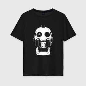 Женская футболка хлопок Oversize с принтом LOVE DEATH ROBOTS (LDR) в Санкт-Петербурге, 100% хлопок | свободный крой, круглый ворот, спущенный рукав, длина до линии бедер
 | death | fantastic | future | ldr | love | love death and robots | love death robots | netflix | robots | sci fi | будущее | лдр | любовь | нетфликс | роботы | фантастика