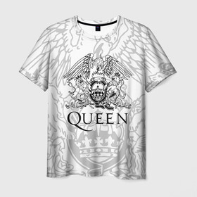 Мужская футболка 3D с принтом QUEEN в Санкт-Петербурге, 100% полиэфир | прямой крой, круглый вырез горловины, длина до линии бедер | queen | rock | we will rock you | брайан мэи | группа queen | группа квин | джон дикон | квин | королева | король | роджер тейлор | рок | фредди меркьюри