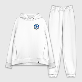 Женский костюм хлопок Oversize с принтом ЧЕЛСИ в Санкт-Петербурге,  |  | chelsea | fc | football | football club | sport | спорт | спортивные | униформа | фирменные цвета | фк | футбол | футбольный клуб | челси