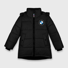 Зимняя куртка для девочек 3D с принтом BMW 2020 Carbon Fiber в Санкт-Петербурге, ткань верха — 100% полиэстер; подклад — 100% полиэстер, утеплитель — 100% полиэстер. | длина ниже бедра, удлиненная спинка, воротник стойка и отстегивающийся капюшон. Есть боковые карманы с листочкой на кнопках, утяжки по низу изделия и внутренний карман на молнии. 

Предусмотрены светоотражающий принт на спинке, радужный светоотражающий элемент на пуллере молнии и на резинке для утяжки. | auto | bmw | bmw 2020 | bmw logo 2020 | carbon | carbon fiber big | hermany | бмв | бмв 2020 | бмв лого 2020 | бмв новое лого | карбон | корбон | лагатип | логатип бмв | логотип