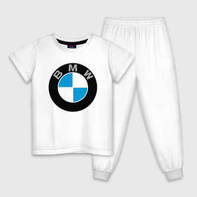 Детская пижама хлопок с принтом BMW в Санкт-Петербурге, 100% хлопок |  брюки и футболка прямого кроя, без карманов, на брюках мягкая резинка на поясе и по низу штанин
 | Тематика изображения на принте: bmw | brand | car | germany | logo | speed | беха | бмв | бренд | германия | дрифт | лого | логотип | машина | надпись | парню | скорость | тачка | фирма