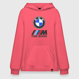 Худи SuperOversize хлопок с принтом BMW BOSS в Санкт-Петербурге, 70% хлопок, 30% полиэстер, мягкий начес внутри | карман-кенгуру, эластичная резинка на манжетах и по нижней кромке, двухслойный капюшон
 | bmw | bmw performance | m | motorsport | performance | бмв | бэха | моторспорт