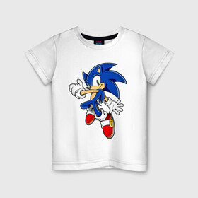 Детская футболка хлопок с принтом Sonic в Санкт-Петербурге, 100% хлопок | круглый вырез горловины, полуприлегающий силуэт, длина до линии бедер | доктор эггман | ёж соник | соник | соник в кино