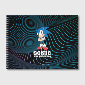 Альбом для рисования с принтом SONIC (СОНИК) в Санкт-Петербурге, 100% бумага
 | матовая бумага, плотность 200 мг. | Тематика изображения на принте: hedgehog | sega | sonic | the | ботинках | в | доктор | еж | ежик | кино | мульт | персонаж | сега | соник | фильм | эггман