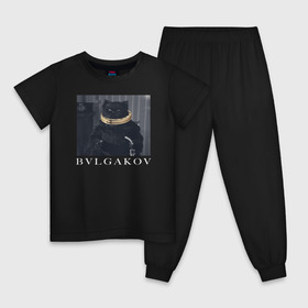 Детская пижама хлопок с принтом BVLGAKOV в Санкт-Петербурге, 100% хлопок |  брюки и футболка прямого кроя, без карманов, на брюках мягкая резинка на поясе и по низу штанин
 | bvlgakov | bvlgari | lvmh | антибренд | бренд | брендовы | брэнд | булгаков | булгари | знак | значок | как | кольцо | компания | кот | лого | логотип | мастер и маргарита | пародия | парфюм | прикол | серьги | символ