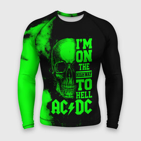 Мужской рашгард 3D с принтом Im on the highway to hell AC DC в Санкт-Петербурге,  |  | ac dc | acdc | acdc ас дс | angus | back in black | highway to hell | mckinn | австралийская | ангус янг | ас дс | асдс | блюз | в форме | гитара | группа | дым | крис слэйд | метал | молния | музыка | певец | рок | рок н ролл | стиви янг