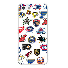 Чехол для iPhone 5/5S матовый с принтом NHL PATTERN в Санкт-Петербурге, Силикон | Область печати: задняя сторона чехла, без боковых панелей | anaheim ducks | arizona coyotes | boston bruins | buffalo sabres | calgary flames | canadiens de montreal | carolina hurricanes | chicago blackhawks | colorado avalanche | columbus blue jackets | dallas stars | detroit red wings | edmonton oil | hockey | 