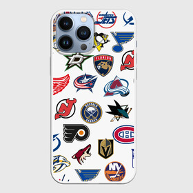 Чехол для iPhone 13 Pro Max с принтом NHL PATTERN в Санкт-Петербурге,  |  | anaheim ducks | arizona coyotes | boston bruins | buffalo sabres | calgary flames | canadiens de montreal | carolina hurricanes | chicago blackhawks | colorado avalanche | columbus blue jackets | dallas stars | detroit red wings | edmonton oil | hockey | 