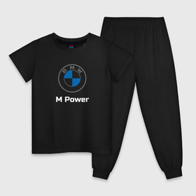 Детская пижама хлопок с принтом BMW M Power в Санкт-Петербурге, 100% хлопок |  брюки и футболка прямого кроя, без карманов, на брюках мягкая резинка на поясе и по низу штанин
 | baern | bmw | club | drive | m | m2 | m3 | m5 | power | x5 | бмв | бумер | драйв | клуб | логотип | новая | новое лого | новый | эмблема