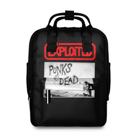 Женский рюкзак 3D с принтом Punks Not Dead в Санкт-Петербурге, 100% полиэстер | лямки с регулируемой длиной, сверху ручки, чтобы рюкзак нести как сумку. Основное отделение закрывается на молнию, как и внешний карман. Внутри два дополнительных кармана, один из которых закрывается на молнию. По бокам два дополнительных кармашка, куда поместится маленькая бутылочка
 | Тематика изображения на принте: art | punk | punks not dead | rock | sons of anarchy | анархия | арт | группа | егор летов | логотип | музыка | надпись | панк | панк рок | прикольная | рок | свобода | хаос