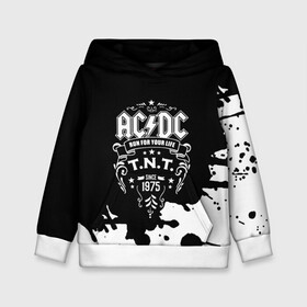 Детская толстовка 3D с принтом AC/DC T.N.T. в Санкт-Петербурге, 100% полиэстер | двухслойный капюшон со шнурком для регулировки, мягкие манжеты на рукавах и по низу толстовки, спереди карман-кенгуру с мягким внутренним слоем | Тематика изображения на принте: ac dc | acdc | acdc ас дс | angus | back in black | highway to hell | mckinnon | young | австралийская | ангус янг | ас дс | асдс | блюз | в форме | гитара | группа | крис слэйд | метал | молния | музыка | п | певец | рок | рок н ролл