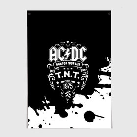 Постер с принтом AC/DC T.N.T. в Санкт-Петербурге, 100% бумага
 | бумага, плотность 150 мг. Матовая, но за счет высокого коэффициента гладкости имеет небольшой блеск и дает на свету блики, но в отличии от глянцевой бумаги не покрыта лаком | ac dc | acdc | acdc ас дс | angus | back in black | highway to hell | mckinnon | young | австралийская | ангус янг | ас дс | асдс | блюз | в форме | гитара | группа | крис слэйд | метал | молния | музыка | п | певец | рок | рок н ролл