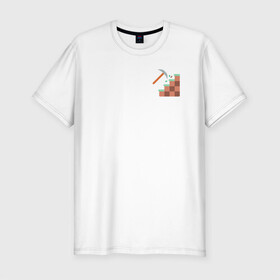 Мужская футболка хлопок Slim с принтом Minecraft в моем сердце в Санкт-Петербурге, 92% хлопок, 8% лайкра | приталенный силуэт, круглый вырез ворота, длина до линии бедра, короткий рукав | minecraft | блоки | грифер | жизнь | игра | мода | песочница | сервер | стиль | тренд