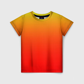 Детская футболка 3D с принтом Оранж в Санкт-Петербурге, 100% гипоаллергенный полиэфир | прямой крой, круглый вырез горловины, длина до линии бедер, чуть спущенное плечо, ткань немного тянется | orange | желто красный | кислотный | красно желтый | оранж | переход | текстуры | яркий