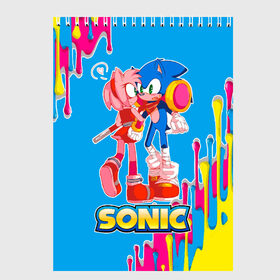 Скетчбук с принтом Sonic в Санкт-Петербурге, 100% бумага
 | 48 листов, плотность листов — 100 г/м2, плотность картонной обложки — 250 г/м2. Листы скреплены сверху удобной пружинной спиралью | game | sega | sonic the hedgehog | sonik | игра | комиксы | мультфильм | соник