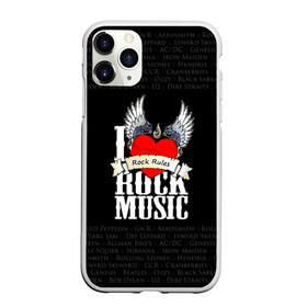 Чехол для iPhone 11 Pro Max матовый с принтом ROCK в Санкт-Петербурге, Силикон |  | ac dc | beatles | iron maiden | kiss | metallica | nirvana | ozzy | pink floyd | queen | rock | rolling stones | ас дс | группа | крылья | музыка | надпись | перья | рок | сердце