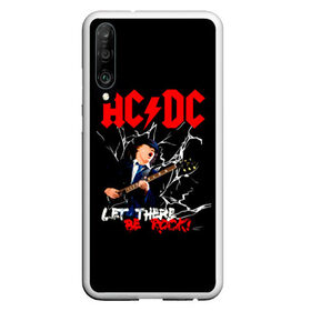 Чехол для Honor P30 с принтом AC DC let there be rock! в Санкт-Петербурге, Силикон | Область печати: задняя сторона чехла, без боковых панелей | ac dc | acdc | acdc ас дс | angus | back in black | highway to hell | mckinnon | young | австралийская | ангус янг | ас дс | асдс | блюз | в форме | гитара | группа | крис слэйд | метал | молния | музыка | п | певец | рок | рок н ролл