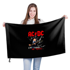 Флаг 3D с принтом AC/DC let there be rock! в Санкт-Петербурге, 100% полиэстер | плотность ткани — 95 г/м2, размер — 67 х 109 см. Принт наносится с одной стороны | ac dc | acdc | acdc ас дс | angus | back in black | highway to hell | mckinnon | young | австралийская | ангус янг | ас дс | асдс | блюз | в форме | гитара | группа | крис слэйд | метал | молния | музыка | п | певец | рок | рок н ролл