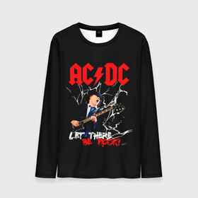 Мужской лонгслив 3D с принтом AC/DC let there be rock! в Санкт-Петербурге, 100% полиэстер | длинные рукава, круглый вырез горловины, полуприлегающий силуэт | Тематика изображения на принте: ac dc | acdc | acdc ас дс | angus | back in black | highway to hell | mckinnon | young | австралийская | ангус янг | ас дс | асдс | блюз | в форме | гитара | группа | крис слэйд | метал | молния | музыка | п | певец | рок | рок н ролл