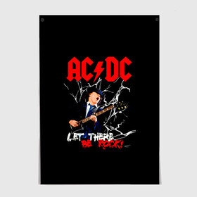 Постер с принтом AC/DC let there be rock! в Санкт-Петербурге, 100% бумага
 | бумага, плотность 150 мг. Матовая, но за счет высокого коэффициента гладкости имеет небольшой блеск и дает на свету блики, но в отличии от глянцевой бумаги не покрыта лаком | ac dc | acdc | acdc ас дс | angus | back in black | highway to hell | mckinnon | young | австралийская | ангус янг | ас дс | асдс | блюз | в форме | гитара | группа | крис слэйд | метал | молния | музыка | п | певец | рок | рок н ролл