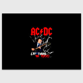 Поздравительная открытка с принтом AC/DC let there be rock! в Санкт-Петербурге, 100% бумага | плотность бумаги 280 г/м2, матовая, на обратной стороне линовка и место для марки
 | ac dc | acdc | acdc ас дс | angus | back in black | highway to hell | mckinnon | young | австралийская | ангус янг | ас дс | асдс | блюз | в форме | гитара | группа | крис слэйд | метал | молния | музыка | п | певец | рок | рок н ролл