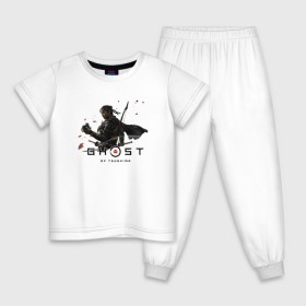 Детская пижама хлопок с принтом Ghost of Tsushima в Санкт-Петербурге, 100% хлопок |  брюки и футболка прямого кроя, без карманов, на брюках мягкая резинка на поясе и по низу штанин
 | game | ghost | of | tsushima | игра | монголов | самураи | японию