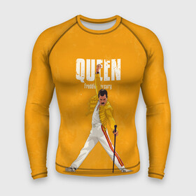 Мужской рашгард 3D с принтом Queen в Санкт-Петербурге,  |  | freddie mercury | queen | quen | the show must go on | we are the champions | богемская рапсодия | глэм | группа | квин | королева | куин | меркури | меркьюри | музыкант | мэркури | певец | песня | поп | рок | фаррух булсара | фредди