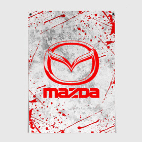 Постер с принтом MAZDA RED LOGO в Санкт-Петербурге, 100% бумага
 | бумага, плотность 150 мг. Матовая, но за счет высокого коэффициента гладкости имеет небольшой блеск и дает на свету блики, но в отличии от глянцевой бумаги не покрыта лаком | auto | mazda | mps | sport | авто | автомобиль | автомобильные | бренд | мазда | марка | машины | мпс | спорт