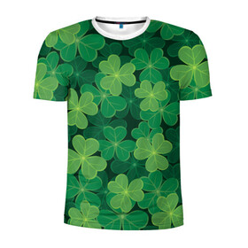 Мужская футболка 3D спортивная с принтом Ирландский клевер в Санкт-Петербурге, 100% полиэстер с улучшенными характеристиками | приталенный силуэт, круглая горловина, широкие плечи, сужается к линии бедра | clover | day | ireland.lucky | irish | patrick | patricks | shamrock | день | зеленая | зеленый | ирландский | клевер | купить | патрик | патрика | святого | святой