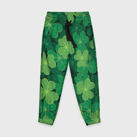 Детские брюки 3D с принтом Ирландский клевер в Санкт-Петербурге, 100% полиэстер | манжеты по низу, эластичный пояс регулируется шнурком, по бокам два кармана без застежек, внутренняя часть кармана из мелкой сетки | clover | day | ireland.lucky | irish | patrick | patricks | shamrock | день | зеленая | зеленый | ирландский | клевер | купить | патрик | патрика | святого | святой