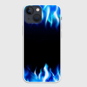Чехол для iPhone 13 mini с принтом Синий Огонь в Санкт-Петербурге,  |  | абстракция | блеск | волны | дракон | дым | крутой | линии | неон | неоновый | ночь | огненный | огни | огонь | пламя | свет | синий | сияние | яркий