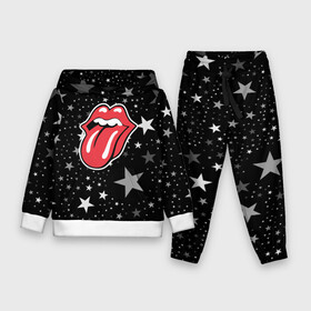 Детский костюм 3D (с толстовкой) с принтом rolling stones star в Санкт-Петербурге,  |  | mick jagger | music | rock | rolling stones | музыка | рок