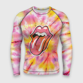 Мужской рашгард 3D с принтом Rolling Stones tie dye в Санкт-Петербурге,  |  | Тематика изображения на принте: mick jagger | music | rock | rolling stones | музыка | рок