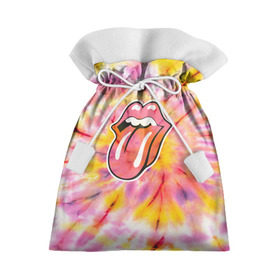 Подарочный 3D мешок с принтом Rolling Stones tie-dye в Санкт-Петербурге, 100% полиэстер | Размер: 29*39 см | mick jagger | music | rock | rolling stones | музыка | рок
