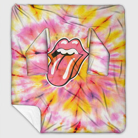 Плед с рукавами с принтом Rolling Stones tie-dye в Санкт-Петербурге, 100% полиэстер | Закругленные углы, все края обработаны. Ткань не мнется и не растягивается. Размер 170*145 | mick jagger | music | rock | rolling stones | музыка | рок