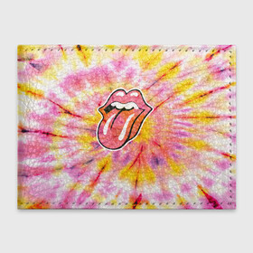 Обложка для студенческого билета с принтом Rolling Stones tie dye в Санкт-Петербурге, натуральная кожа | Размер: 11*8 см; Печать на всей внешней стороне | mick jagger | music | rock | rolling stones | музыка | рок