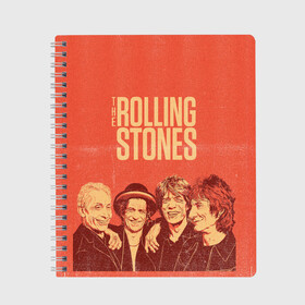 Тетрадь с принтом The Rolling Stones в Санкт-Петербурге, 100% бумага | 48 листов, плотность листов — 60 г/м2, плотность картонной обложки — 250 г/м2. Листы скреплены сбоку удобной пружинной спиралью. Уголки страниц и обложки скругленные. Цвет линий — светло-серый
 | mick jagger | music | rock | rolling stones | музыка | рок