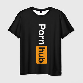 Мужская футболка 3D с принтом PORNHUB в Санкт-Петербурге, 100% полиэфир | прямой крой, круглый вырез горловины, длина до линии бедер | brand | brazzers | fake taxi | faketaxi | hub | mode | playboy | бразерс | бренд | мода | фейк такси