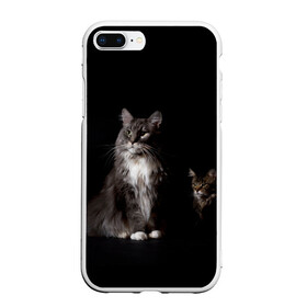 Чехол для iPhone 7Plus/8 Plus матовый с принтом Котики в Санкт-Петербурге, Силикон | Область печати: задняя сторона чехла, без боковых панелей | Тематика изображения на принте: animal | animals | beast | black | cat | kitten | животное | животные | зверек | зверь | кот | котейка | котенок | котики | котэ | кошка | кошки | мейн кун | черная