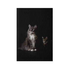Обложка для паспорта матовая кожа с принтом Котики в Санкт-Петербурге, натуральная матовая кожа | размер 19,3 х 13,7 см; прозрачные пластиковые крепления | Тематика изображения на принте: animal | animals | beast | black | cat | kitten | животное | животные | зверек | зверь | кот | котейка | котенок | котики | котэ | кошка | кошки | мейн кун | черная