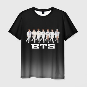 Мужская футболка 3D с принтом BTS в Санкт-Петербурге, 100% полиэфир | прямой крой, круглый вырез горловины, длина до линии бедер | bangtanboys | blackpink | bts | btsarmy | jhope | jimin | jin | jungkook | kimtaehyung | kpop | suga | taehyung | бтс | кпоп